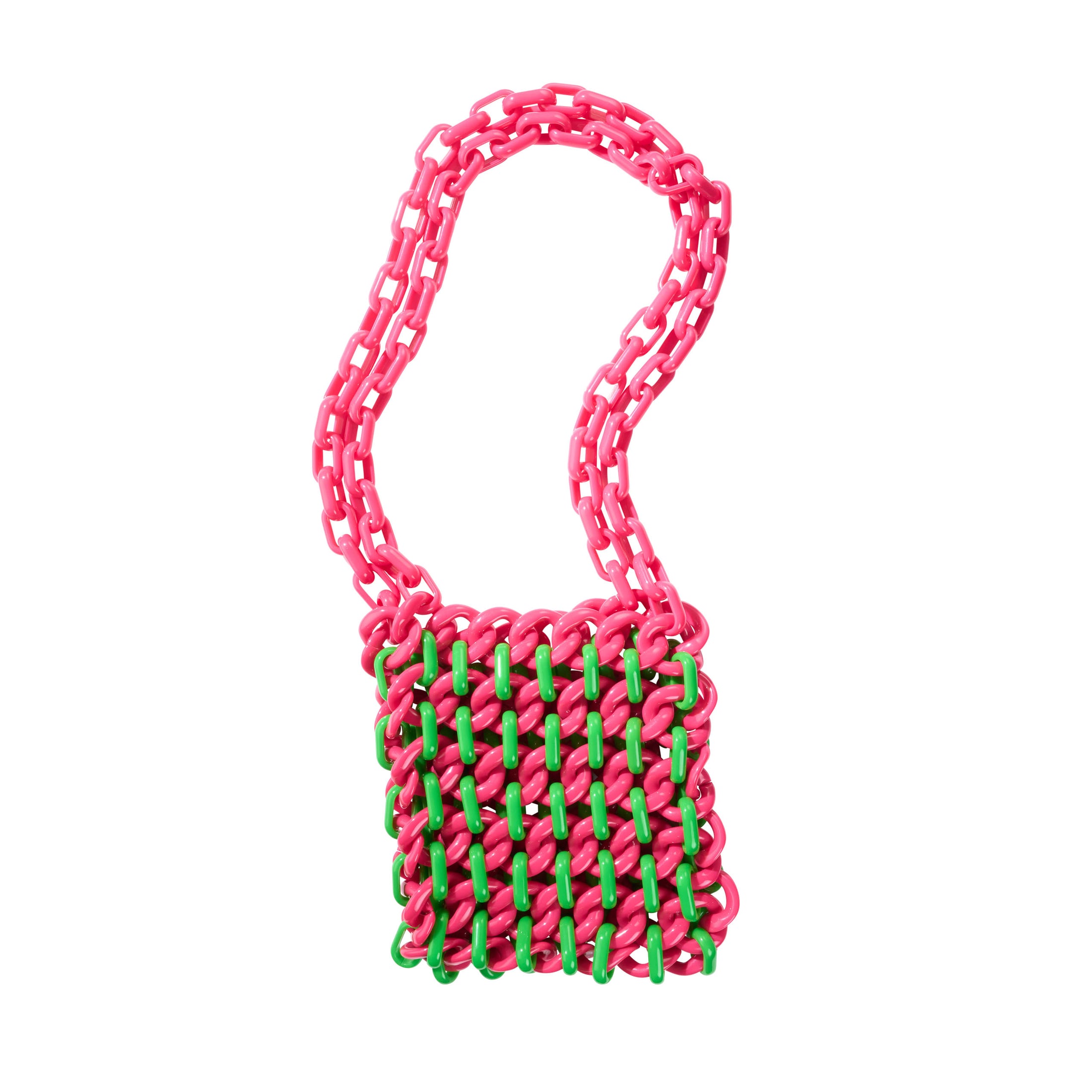 Chain Handbag - Pink/Green